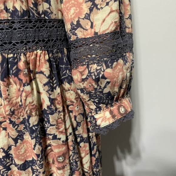 Current Elliot Maxi Dress Size 1 Women’s S Floral Long Sleeve Crochet Lace - Picture 5 of 12